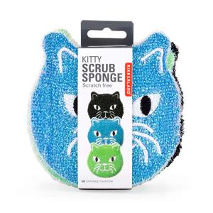 Kikkerland Set of 3 Cat Sponges